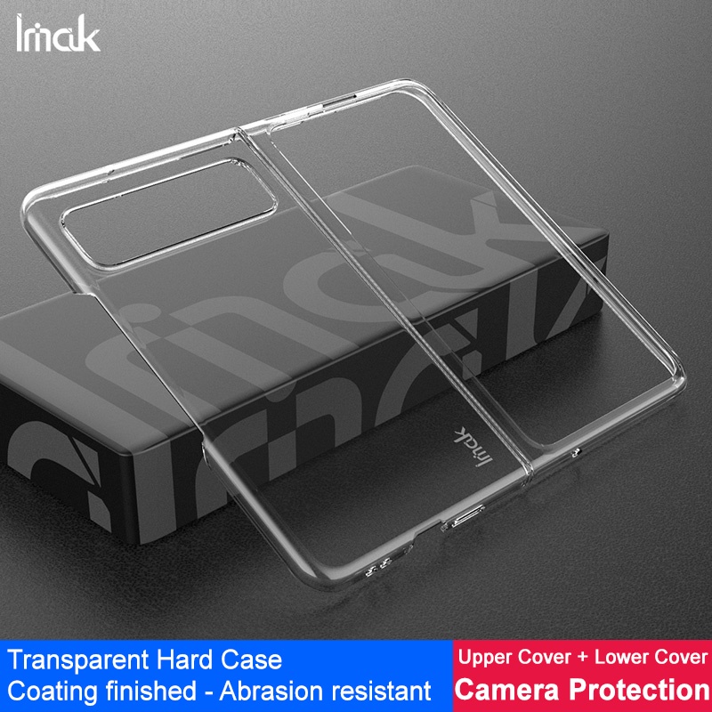 ของแท้ Imak Google Pixel Fold 5G เคสโทรศัพท์ คริสตัลใส PC แบบแข็ง พลาสติกใส UP + ฝาครอบลง