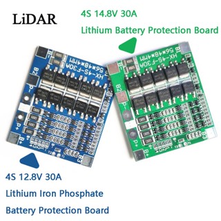 บอร์ดป้องกันแบตเตอรี่ลิเธียม 4S 30A 14.8V 12.8V 18650 BMS