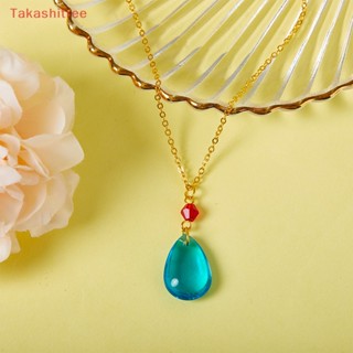 (Takashitree) สร้อยคอคริสตัล รูปหยดน้ํา สีฟ้า เครื่องประดับ สําหรับผู้หญิง เด็กผู้หญิง ของขวัญ เครื่องประดับคอสเพลย์