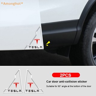 Amonghot&gt; ใหม่ ฝาครอบมุมประตูรถยนต์ ซิลิโคน กันรอยขีดข่วน สําหรับ Tesla Model 3 Model S Model X Model Y-Eur Version Roadster Bonina Coil