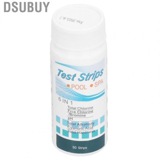 Dsubuy 50Pcs Water Test Strip 6‑In‑1 PH Value Hardness Pool BG