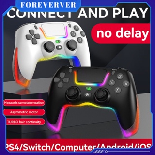 จอยสติ๊กไร้สายสำหรับ PS4/Switch/IOS/Android/PC RGB Gaming Controller Bluetooth-compatible Handle Console อุปกรณ์เสริม No Delay Gamepad fore