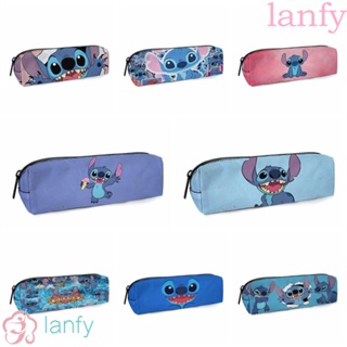 Lanfy กระเป๋าดินสอ ปากกา ยางลบ พิมพ์ลายการ์ตูน Stitch Lilo และ Stitch ขนาดใหญ่ สําหรับสํานักงาน โรงเรียน