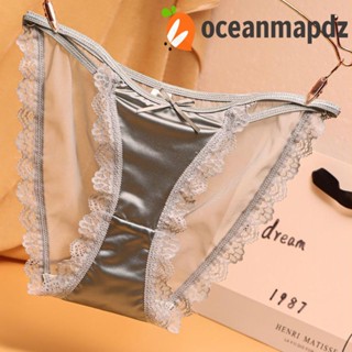 OCEANMAPDZ กางเกงชั้นใน ผ้าลูกไม้ แต่งริบบิ้น ระบายอากาศ สวมใส่สบาย สไตล์เกาหลี สําหรับผู้หญิง