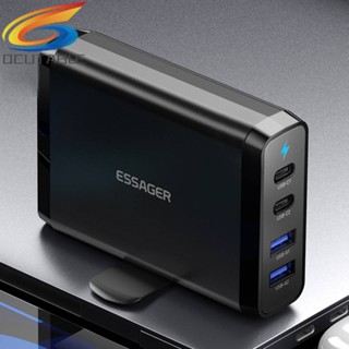 Essager ที่ชาร์จ 100W 4 เอาท์พุท US EU UK สําหรับ lphone Samsung Xiaomi MacBook