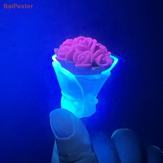 [BaiPester] ช่อดอกไม้เรซิ่น 3D เรืองแสง ขนาดเล็ก หลากสี สําหรับตกแต่งโต๊ะ รถยนต์ DIY