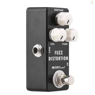 [พร้อมส่ง] Moskyaudio Fuzz Distortion แป้นเหยียบเอฟเฟคกีตาร์ไฟฟ้า โลหะ ขนาดเล็ก