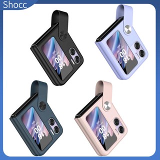 Shocc เคสโทรศัพท์มือถือ แบบฝาพับ พร้อมขาตั้ง และสายคล้อง สําหรับ Find N2