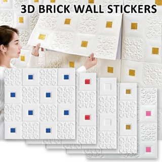 3D Brick Wall Stickers XPE Foam Self-Adhesive Removable Waterproof Art Wall Tile