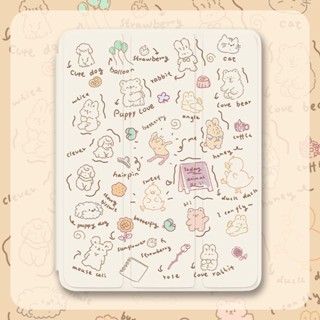 จิตรกรรม ลายการ์ตูน กันกระแทก สร้างสรรค์ เคสiPad อะคริลิ เคสไอเเพด พร้อมถาดใส่ปากกา ฝาหลังใส Compatible For เคสไอเเพด Gen9 เคสไอเเพด Gen10 เคสไอเเพด Air5 เคสไอเเพด Air4 เคสไอเเพด Mini 6 iPad 2022 iPad Air5 iPad 2021 Gen9 iPad 2020 Gen8 iPadPro