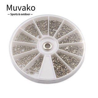 MUVAKO สกรูสเตนเลส ขนาดเล็ก 600 ชิ้น สกรูเมตริก M1 M1.2 M1.4 M1.6 12 ชนิด สําหรับซ่อมแซมนาฬิกา