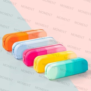 MOMENT กระเป๋าดินสอ ซิลิโคน ไล่โทนสี น่ารัก เครื่องเขียน สําหรับนักเรียน