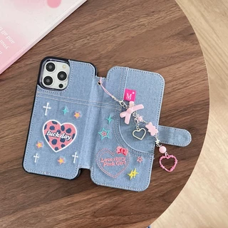 เคสโทรศัพท์มือถือ แบบฝาพับ ปักลายคาวบอย สําหรับ iPhone 14Pro 11 12 12Pro 12promax 13 13Pro 14promax 14 13promax 14promax