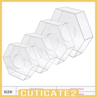 [Cuticate2] ชั้นวางเค้กอะคริลิคใส ทรงหกเหลี่ยม สําหรับงานแต่งงาน วันเกิด