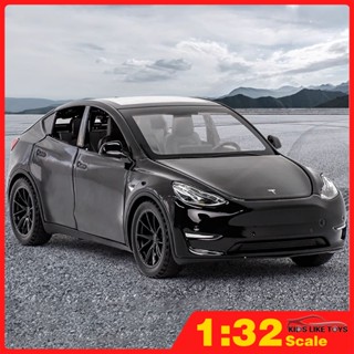 Klt โมเดลรถยนต์จําลอง สเกล 1:32 Tesla Model Y SUV ของเล่นสําหรับเด็กผู้ชาย