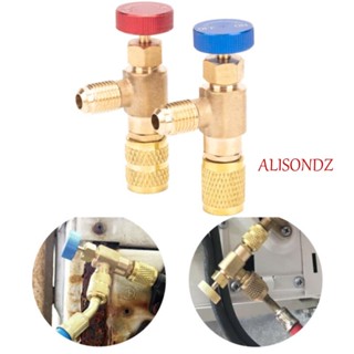 ALISONDZ วาล์วชาร์จเครื่องปรับอากาศ R410 1/4 นิ้ว กันรั่วซึม