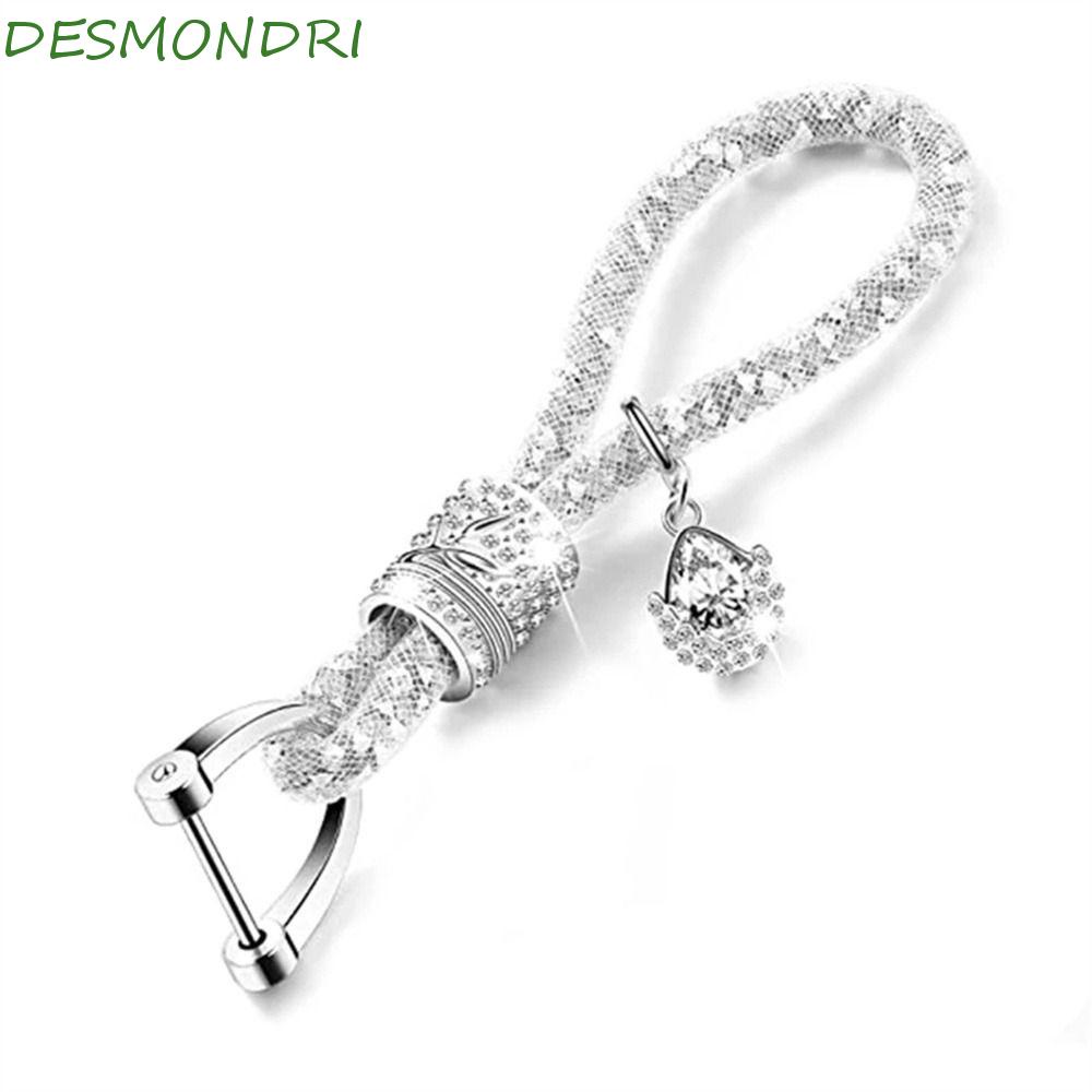 DESMONDRI พวงกุญแจ จี้เพชร พลอยเทียม กลิตเตอร์ แฟชั่น สําหรับตกแต่งกระเป๋า กุญแจรถยนต์
