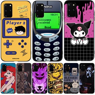 เคสโทรศัพท์มือถือ ซิลิโคน Tpu ลายการ์ตูน สีดํา สไตล์เรโทร สําหรับ Samsung Galaxy S20 Plus S20