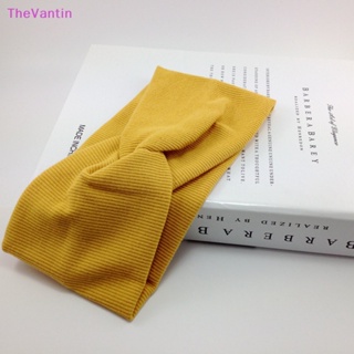 Thevantin ที่คาดผมเด็ก สีพื้น เด็กผู้หญิง ผูกปม นุ่ม ยืดหยุ่น ที่คาดผมเด็ก ด้ายฝ้าย ล้างหน้า แต่งหน้า ที่คาดผม ของดี