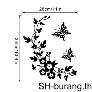 สติกเกอร์ติดผนัง ลายดอกไม้ เถาวัลย์ แมลง ลอกออกได้ สําหรับตกแต่งบ้าน ห้องน้ํา ห้องโถง กระจก ประตู หน้าต่าง ร้านอาหาร