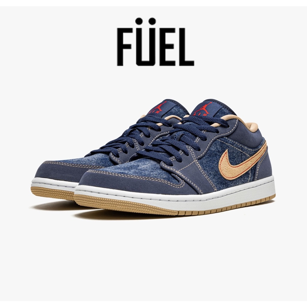 * ของแท้ 100% ori * Air Jordan 1 Low SE "Denim" AJ1 รองเท้าบาสเก็ตบอลลําลอง ผ้าเดนิม สีฟ้า DH1259-400 NYCU