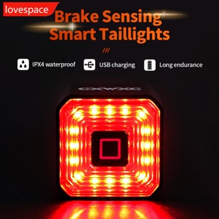 Lovespace ไฟท้ายจักรยานอัจฉริยะ LED ชาร์จ USB กันน้ํา IPX4 O2W3