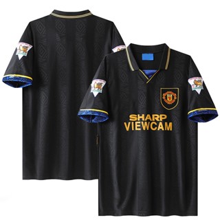 เสื้อกีฬาแขนสั้น ลายทีมชาติฟุตบอล Manchester United Away ชุดเยือน สไตล์เรโทร แฟชั่นฤดูร้อน