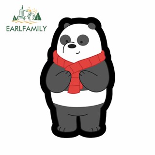 Earlfamily สติกเกอร์ไวนิล ลายแพนด้า We Bare Bears 3D ขนาด 13 ซม. x 8.2 ซม. สําหรับติดตกแต่งรถยนต์