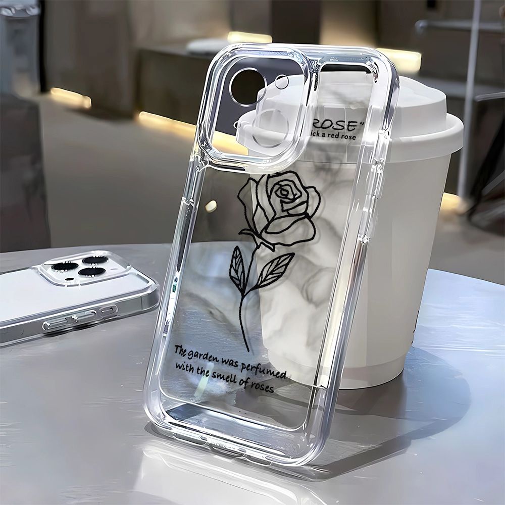 เคสโทรศัพท์มือถือ แบบนิ่ม ลายการ์ตูนดอกกุหลาบ สําหรับ Apple Iphone 13 14Promax 7 8p 1211 OSQH