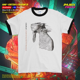 Partyprintstore เสื้อยืด พิมพ์ลาย Raglan 3/4 Ringer Tee Band Coldplay Cold Play A Rush of Blood to the Head I 49