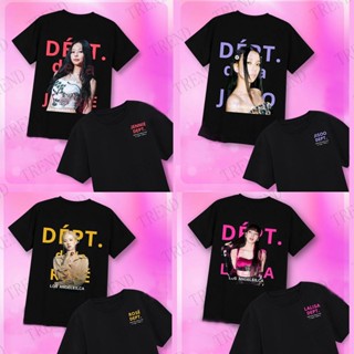 เสื้อยืดแขนสั้นลําลอง ผ้าฝ้าย ทรงหลวม พิมพ์ลาย KPOP BLACKPINK JISOO LISA JENNIE ROSE พลัสไซซ์ แฟชั่นฤดูร้อน สไตล์วินเทจ สําหรับผู้ชาย และผู้หญิง