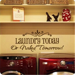 (xz1) วอลเปเปอร์ ลายวลีภาษาอังกฤษ LAUNDRY TODAY สําหรับตกแต่งบ้าน ห้องนั่งเล่น ห้องรับประทานอาหาร