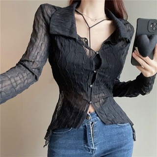 Dd8860 เสื้อเชิ้ตแขนยาว ระบายอากาศ แฟชั่นฤดูร้อน สําหรับผู้หญิง