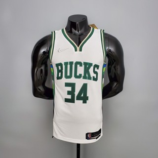 เสื้อกีฬาแขนสั้น ลายทีม NBA Milwaukee Bucks อเนกประสงค์ #34 G. Antetokounmpo รุ่นที่ 75 952284