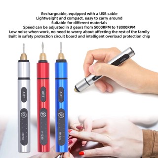 Electric Engraving Pen Aluminum Alloy Mini USB Rechargeable Portable Engraver Machine with 4 Heads 5V