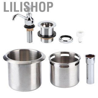 Lilishop Stainless Steel Washing Tool Super Convenient Undermount Coffee Shop Bar Counter Faucet Sink Set Kitchen Cleaning Equipment