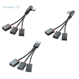 Rox 3 in 1 อะแดปเตอร์แยกสายเคเบิล USB 1 ตัวผู้ เป็น 3 ตัวเมีย USB 2 0 1 เป็น 3 USB