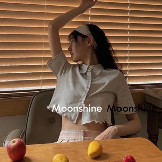 Moon  เสื้อครอป เสื้อแฟชั่นผู้หญิง y2k สีพื้น สําหรับผู้หญิง ใส่ไปคลับ ปาร์ตี้ 2023 NEW High quality พิเศษ ทันสมัย Comfortable A29J1FP 36Z230909