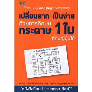 (Arnplern) : หนังสือ Master of One Page Summary เปลี่ยนยากเป็นง่าย ด้วยการคิดบนกระดาษ 1 ใบ ที่คนญี่ปุ่นใช้