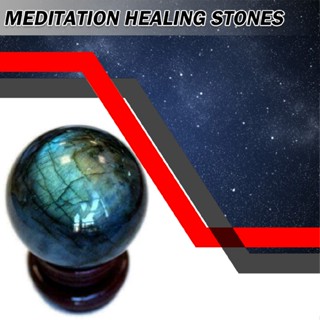 Labradorite Sphere Natural Crystal Ball Meditation Healing Stone with Stand