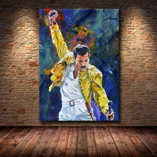 Freddie Mercury Queen โปสเตอร์ผ้าใบ พิมพ์ลายราชินี สไตล์โบฮีเมียน สําหรับตกแต่งผนังบ้าน 0711