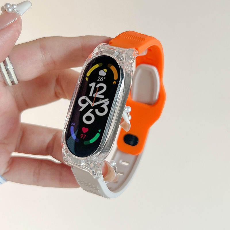 สายนาฬิกาข้อมือซิลิโคน แบบเปลี่ยน สําหรับ Xiaomi Mi band รูปที่ 2