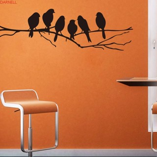 Darnell สติกเกอร์ ลายนกบนกิ่งไม้ 3D สีดํา สีขาว DIY สําหรับติดตกแต่งผนังบ้าน