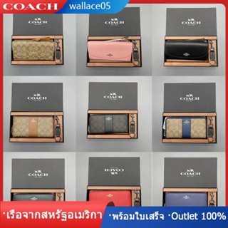 Sign PVC Zip Around Wallet f52859 52372 52601 กระเป๋าสตางค์ผู้หญิง Coac h กระเป๋ายาว กระเป๋าซิป กระเป๋าใส่บัตร