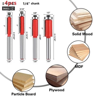 ⭐24H SHIPING ⭐Router Bit Solid Trimmer 1/4handle 1/4inch Shank 4pcs/set CNC Flush Trim