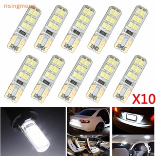 [risingmeup] ชุดหลอดไฟซีนอน LED T10 W5W 12-SMD 2835 สีขาว 10 ชิ้น