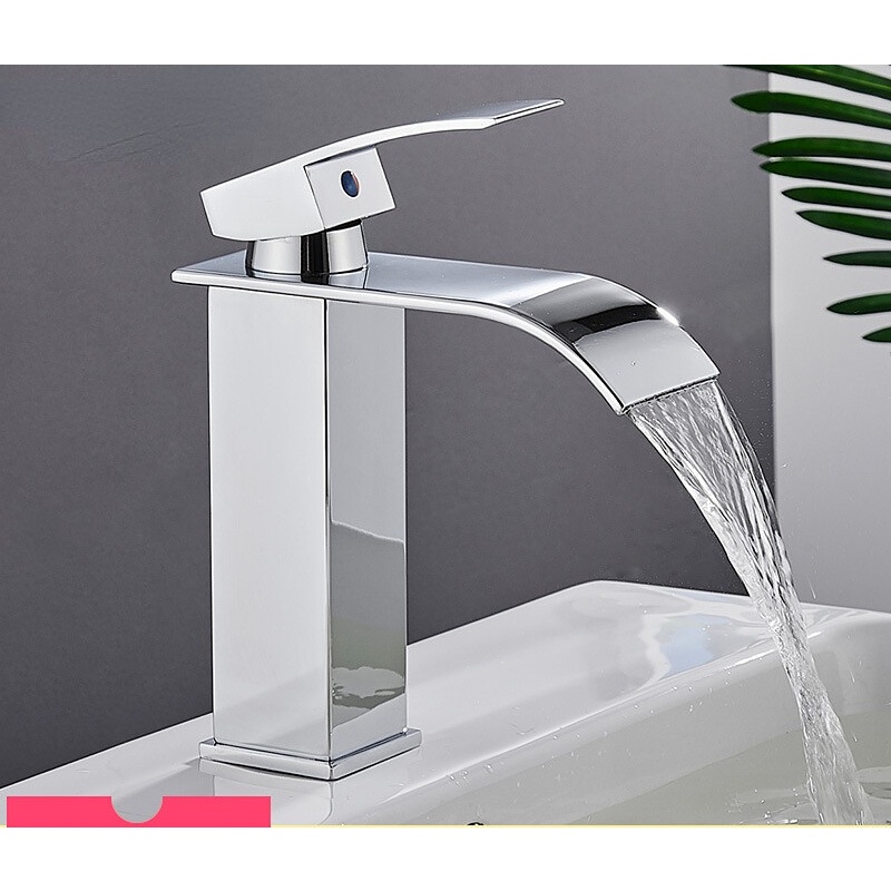 ก๊อกอ่างล้างหน้า ก๊อกน้ำตกตรงร้อนและเย็น  อ่างล้างหน้า  สแตนเลส ก๊อกอ่างล้างหน้าแบบร้อนและเย็น ใช้ในห้องน้ำ