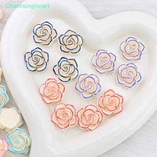 &lt;Chantsingheart&gt; กระดุมเรซิ่น รูปดอกกุหลาบ เรืองแสง สําหรับเย็บผ้า งานฝีมือ DIY ลดราคา 5 ชิ้น