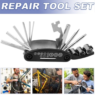 16 in 1 Multifunctional Pocket Portable Bike Bicycle Folding Repair Tool Kit