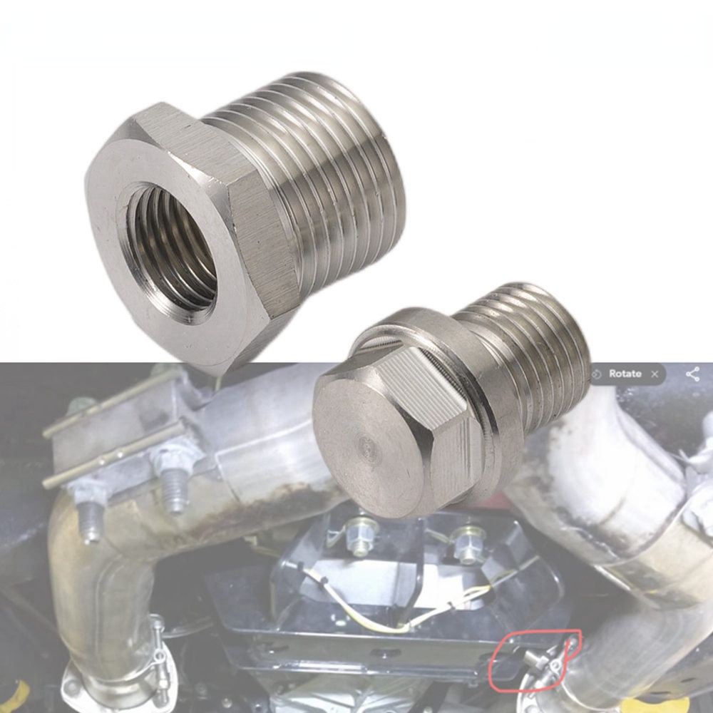สแตนเลส O2 Bung & ปลั๊กลดอะแดปเตอร์ M18 x 1.5 ถึง M12 x 1.25 ด้ายสําหรับ Nissan Silvia S13 S14 SR20D